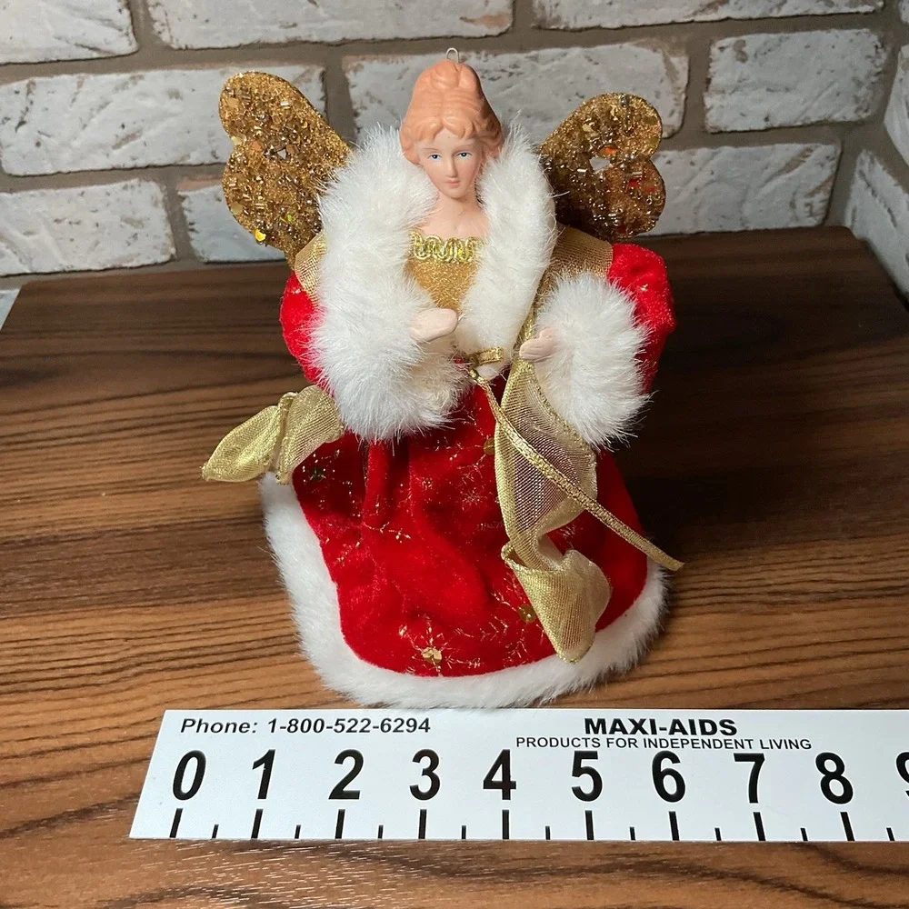 Vintage Mini Christmas Angel Tree Topper 7.5